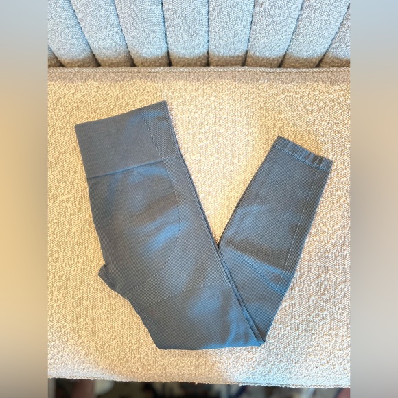 Women's High-Rise Ribbed Seamless 7/8 Leggings - JoyLab - Blue - Medium - Picture 6 of 13